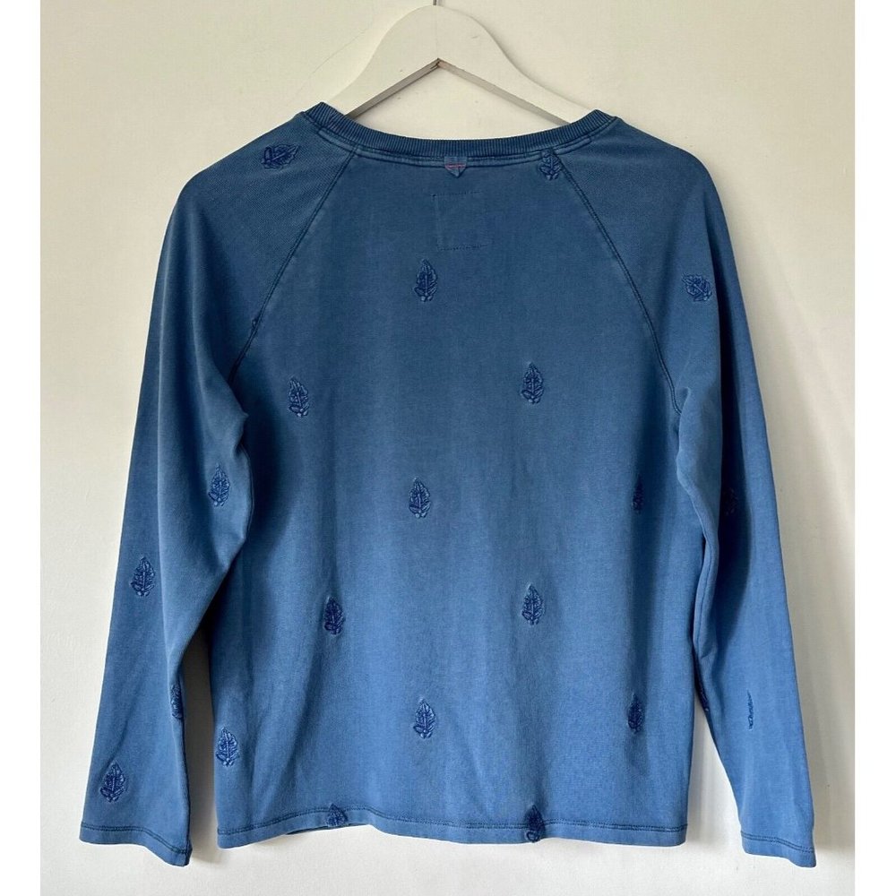 White Stuff Beach Walk Jersey Sweatshirt Embroidered Leafs 10, 12, 16 - Picture 3 of 3